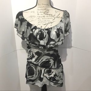 New York and Company Black and silver Tie Dye